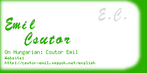 emil csutor business card